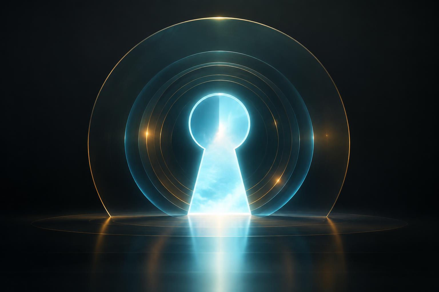 Conceptual illustration of a digital identity with fingerprint and access keys